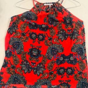 EUC Bright, Red/orangey floral halter top